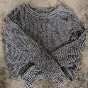 Grey textured crop sweater